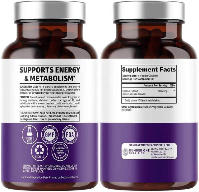 N1N Premium Water Away and Saffron Extract, All Natural Supplements to Support Energy Levels, Eye Health and Weight Management, 2 Pack Bundle