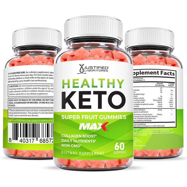 Healthy Keto Max Gummies Dietary Supplement 60 Gummys