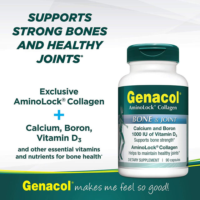 Genacol Bone & Joint Support Supplement with Calcium, Boron, Magnesium, Vitamin D3 & Hydrolyzed Collagen, 90 Capsules