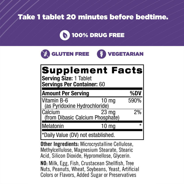 Natrol Melatonin Advanced Sleep Aid Time Release Tablets, Drug-Free, 10Mg, 60 Count