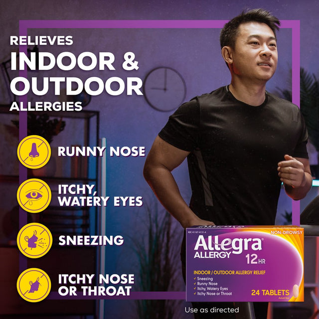 Allegra Adult 12 Hour Non-Drowsy Antihistamine Allergy Relief Medicine 60Mg Tablets 24Ct