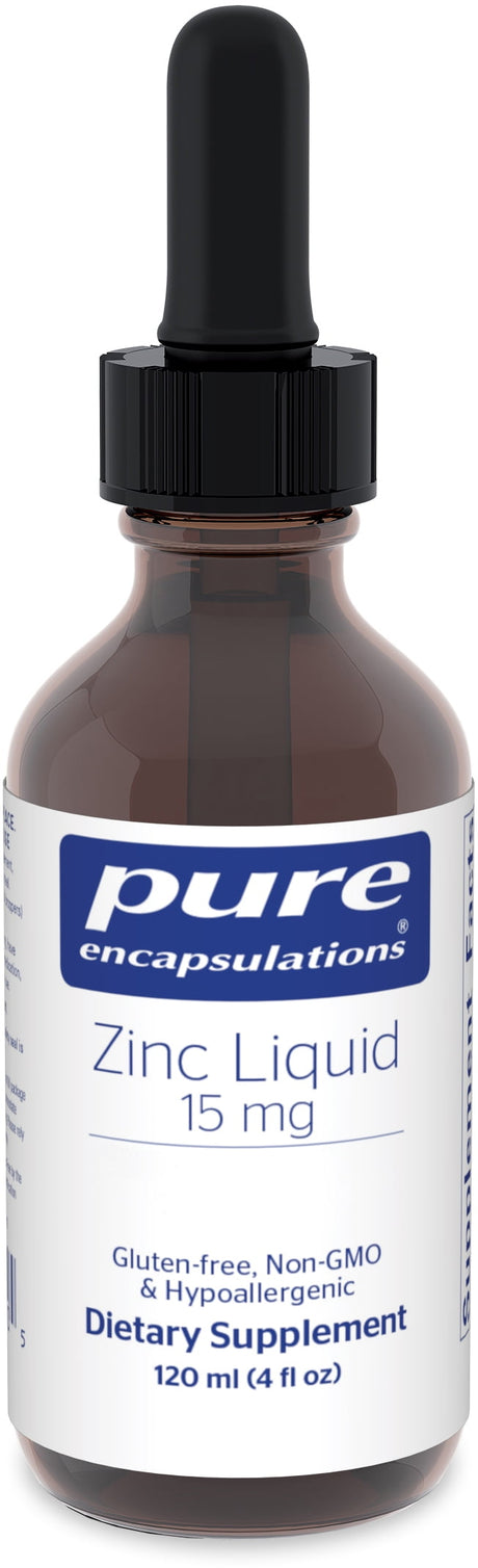 Pure Encapsulations Zinc Liquid 15 Mg | Zinc Gluconate Hypoallergenic Supplement for Immune Support | 4 Fl. Oz.