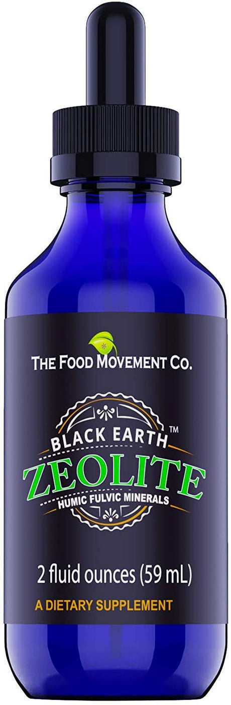 The Food Movement Black Earth Zeolite with Humic Fulvic Acids, Trace Minerals for Body Detox, Gut Health, Immune Support - 2Oz