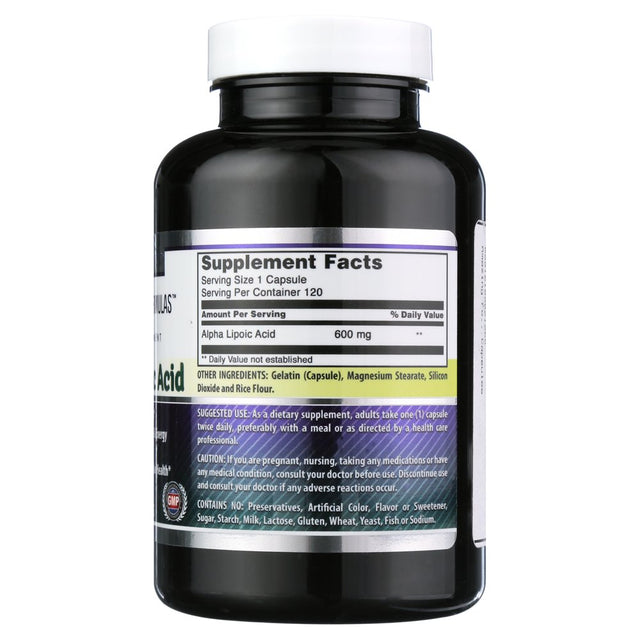 Amazing Formulas Alpha Lipoic Acid 600 Mg 120 Capsules