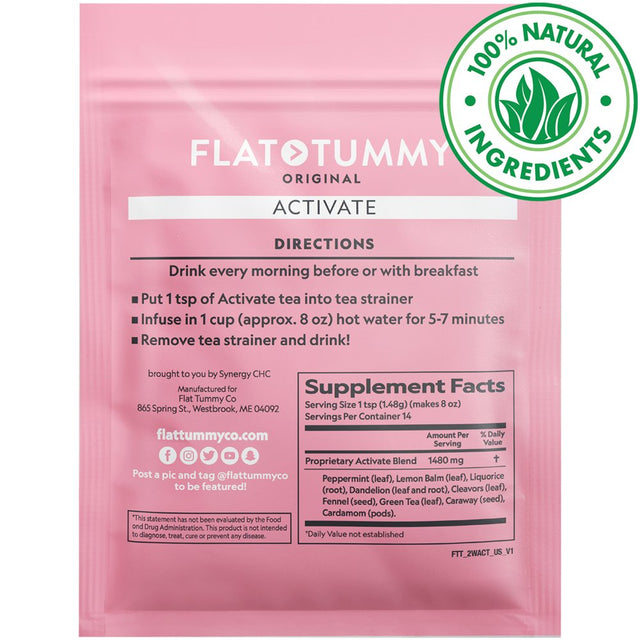 Flat Tummy 2-Step Detox Tea, 2 Week Program (20 Servings) – Detox Tea to Boost Energy, Speed Metabolism, Reduce Bloating - All Natural Detox Tea Cleanse W/ Green Tea, Dandelion, Fennel, & More