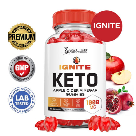 Ignite Keto ACV Gummies 1000MG Dietary Supplement 60 Gummys