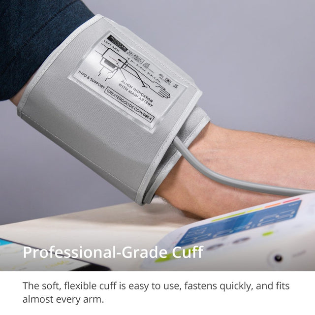 Greater Goods Bluetooth Full Set Blood Pressure Monitor Cuff and Kit, Carrying Case, Batteries, Plug, Cuff, Monitor, Free Iphone and Android App Download