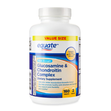 Equate Triple Strength Glucosamine & Chondroitin Complex Tablets Dietary Supplement, 160 Count