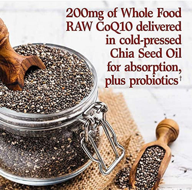 Garden of Life Vegetarian Omega 3 6 9 Supplement - Raw Coq10 Chia Seed Oil Whole Food Nutrition with Antioxidant Support, 60 Capsules