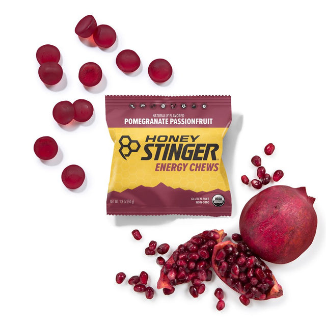 Honey Stinger Organic Energy Chews, Pomegranate Passionfruit, 12 Ct