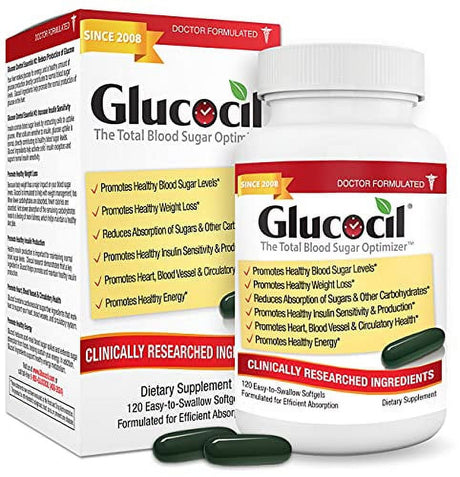 Glucocil – the Total Blood Sugar Optimizer, over 1 Million Bottles Sold, Premium Blood Sugar Support Supplement, Extra Strength Softgels*, Targets All 3 Essentials for Normal Blood Sugar, Si