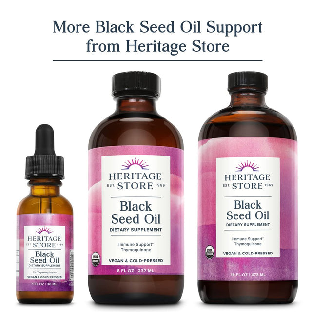 Heritage Store Black Seed Oil 650 Mg, 90 Count | 60 Day Money Back Guarantee