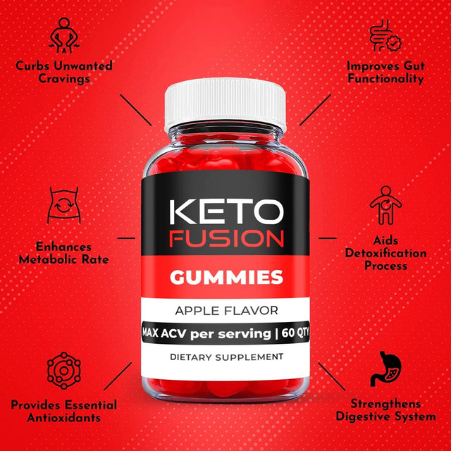 (3 Pack) Keto Fusion Keto ACV Gummies - Supplement for Weight Loss - Energy & Focus Boosting Dietary Supplements for Weight Management & Metabolism - Fat Burn - 180 Gummies