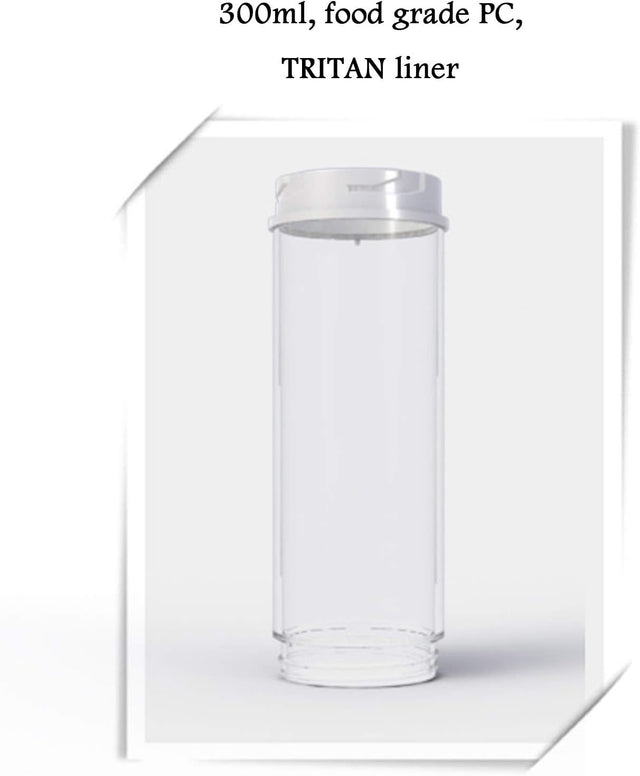 Portable 3 Minute Hydrogen-Rich Water Bottle Rechargeable High Concentration Hydrogen Generator Glass Bottle Anti-Aging Anti-Oxidation Alkaline Water Generator, 300Ml