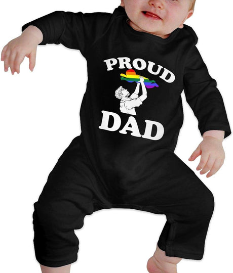 Proud Dad LGBT Pride Baby Long Sleeve Bodysuit Cotton Romper