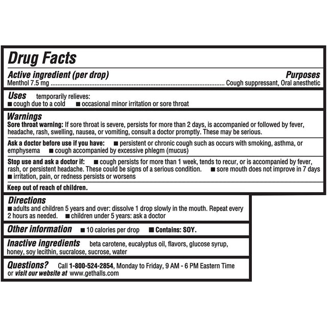 Halls Triple Soothing Action Cough Drops, Honey Lemon 30 Each (Pack of 6)