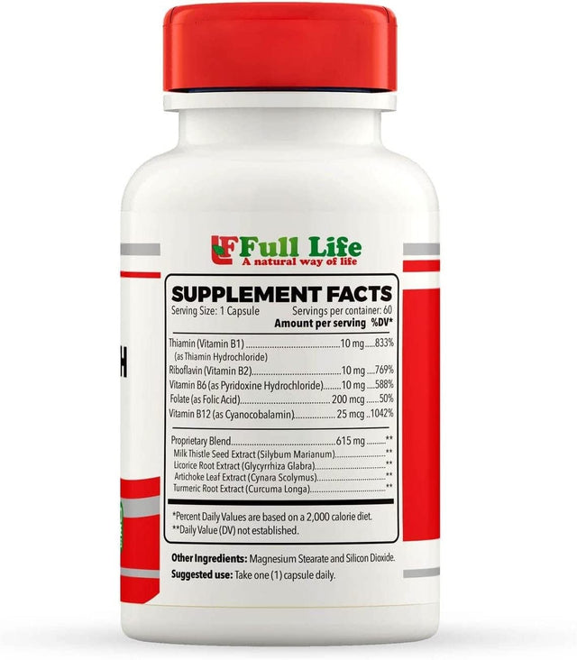 Full Life Liver Health Formula - Dietary Supplement - 60 Veggie Capsules