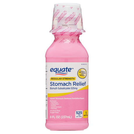 Equate Upset Stomach Relief Bismuth Liquid, Regular Strength, 8 Fl Oz
