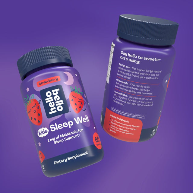 Hello Bello Kid'S Sleep Well, Strawberry Gummies with Melatonin for Sleep Support, 60Ct
