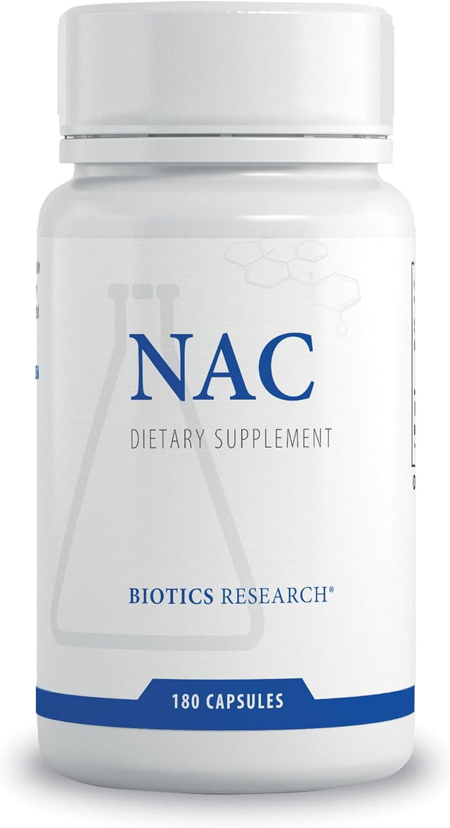 BIOTICS Research NAC N Acetyl L Cysteine, 500 Milligram, Glutathione Production, Detoxification Support, Muscle Recovery, Healthy Lungs. 180 Caps