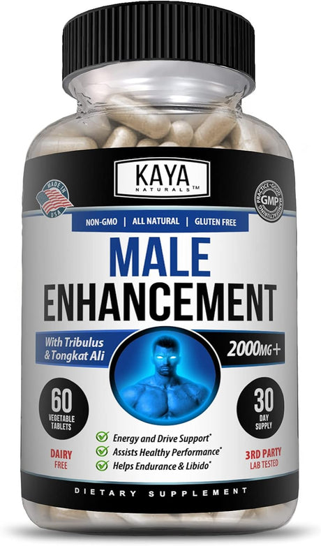 Kaya Naturals Male Enhancement Pill, Boost Testosterone, Endurance Increased Libido Drive & Stamina Vitamin Supplement - 60 Count