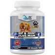 Hip and Joint Support for Dogs, Glucosamine, MSM, Chondroitin, Pain Relief, Joint Inflammation, Healthy Cartilage and Mobility - 60 Natural Chewable Tablets.