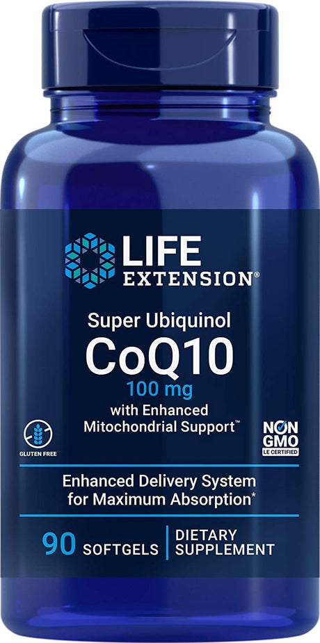 Life Extension COQ10 Super Ubiquinol 100Mg with Enhanced Mitochondrial Support, 90 Softgels