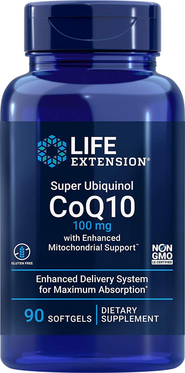 Life Extension COQ10 Super Ubiquinol 100Mg with Enhanced Mitochondrial Support, 90 Softgels