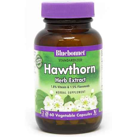 Hawthorn Herb Extract Supplement, 60 Count, Formulated with 200 Mg Sustainably Wildcrafted Hawthorn Flower, Leaf Extract Standardized to 1.8% (3.6 Mg) Vi...