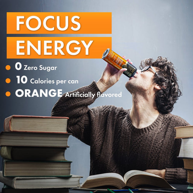 Focus Factor F29 Nootropic Focus + Energy Drink (Orange Flavor) – Sugar Free, Pack of 12 – Lightly Carbonated – 10 Calories per Serving – Nootropic Beverage