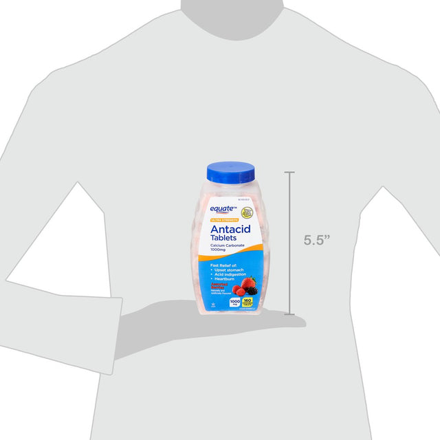 Equate Ultra-Strength Antacid Tablets, 1000 Mg, Assorted Berries, 160 Count