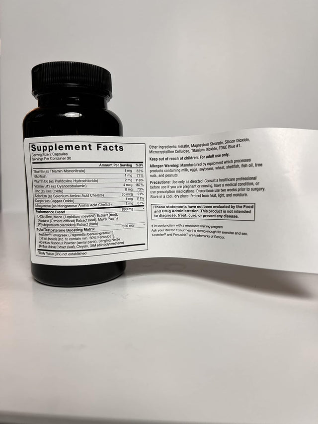 Force Factor Test X180 Alpha, Testosterone Booster for Men, Testosterone Supplement with L-Citrulline to Help Build Muscle and Strength, Boost Nitric Oxide for Performance, 60 Count (Pack of 2))