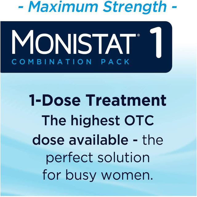MONISTAT 1-Dose Yeast Infection Treatment for Women, 1 Ovule Insert & External Itch Cream