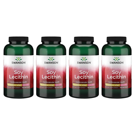 Swanson Soy Lecithin Non-Gmo 1.2 G 180 Sgels 4 Pack