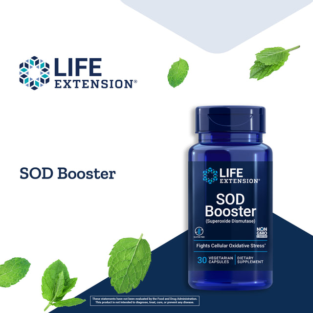 Life Extension SOD Booster - Helps Protect against Cellular Stress, SOD Production Support, Antioxidant Supplement - Gluten-Free, Non-Gmo - 30 Vegetarian Capsules