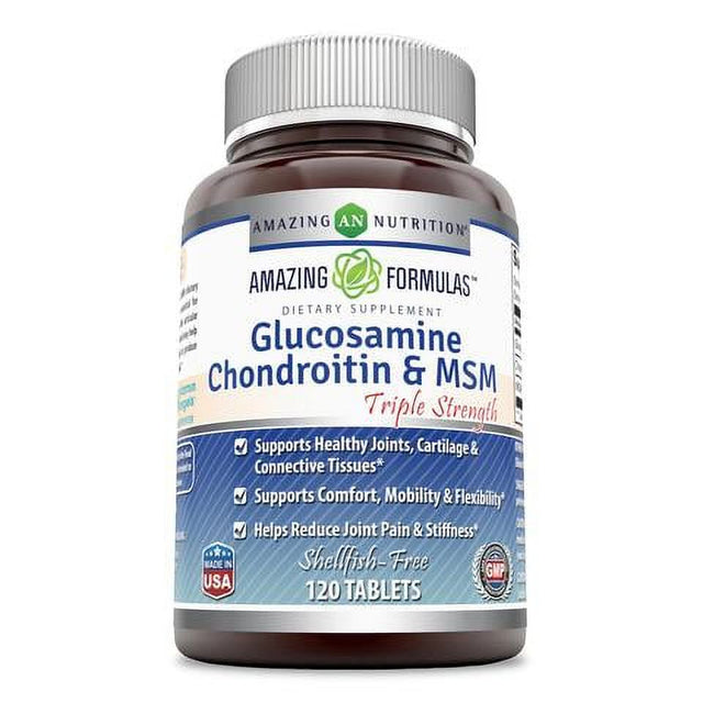 Amazing Formulas Glucosamine Chondroitin and MSM Triple Strength 60 Tablets
