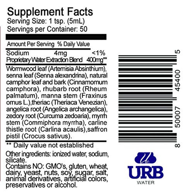 (FOUR PACK) Total Amount One Liter- Maria Treben’S Formula Swedish Bitters Alcohol Free, No Refrigeration, Made in USA, URB Water, Liver Cleanse & Detox, Aids Constipation