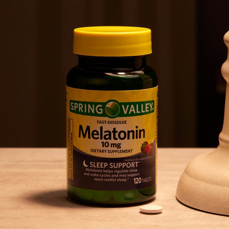 Spring Valley Melatonin Sleep Health Dietary Supplement Tablets, Strawberry, 10 Mg, 120 Count