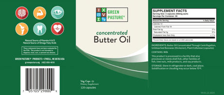 Green Pasture Concentrated Butter Oil, 120 Count