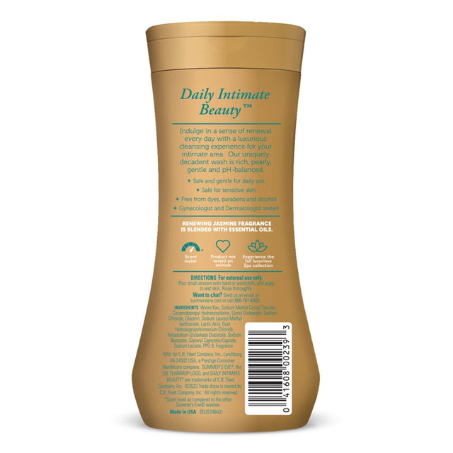 Summer'S Eve Spa Daily Intimate Wash, Jasmine Scented Ph-Balanced Feminine Wash, 12 Oz