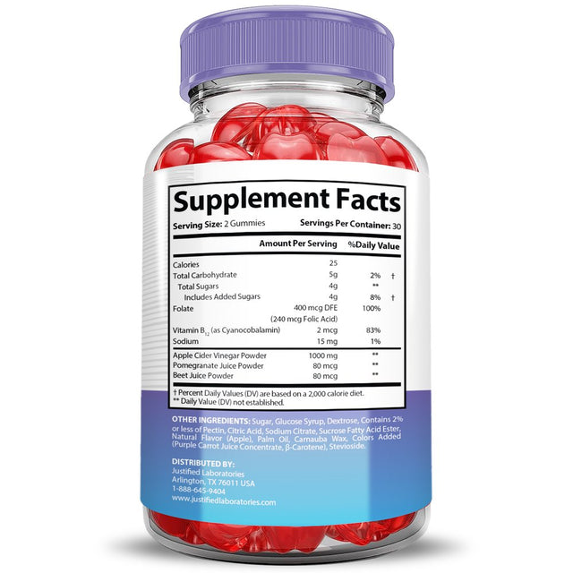 Fit for Less Keto ACV Gummies 1000MG Dietary Supplement 60 Gummys