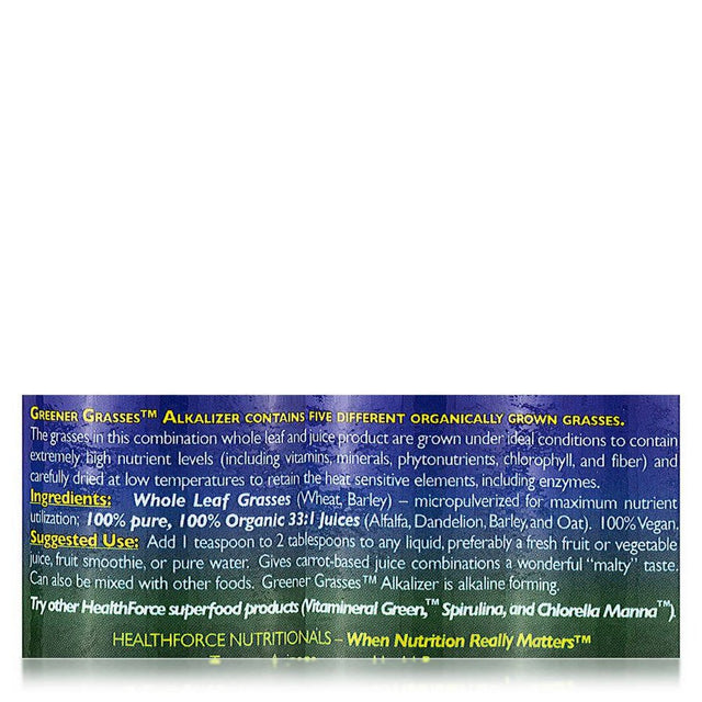 Greener Grasses Powder - 0.71 Oz (20 Grams) by Healthforce Nutritionals