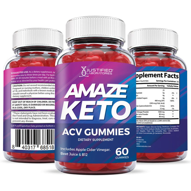 Amaze Keto ACV Gummies 1000Mg & Keto ACV Pills 1275MG Bundle