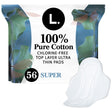 L. Ultra Thin Pads, Super Absorbency, 56 Ct, 100% Pure Cotton Top Layer