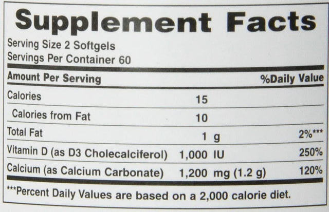 Nature'S Bounty Calcium 1200Mg + D Softgels 120 Ea