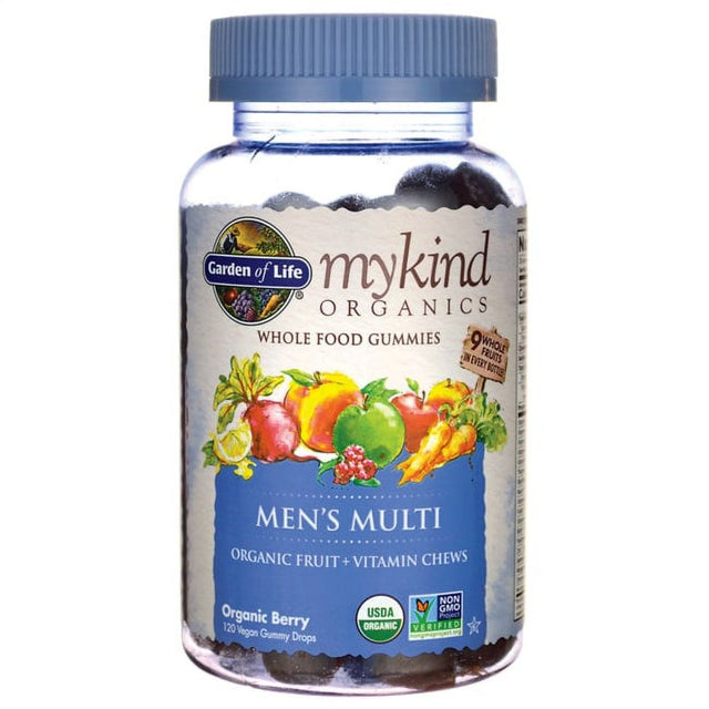 Garden of Life Mykind Organics Men'S Multi, Organic Berry, 120 Vegan Gummy Drops