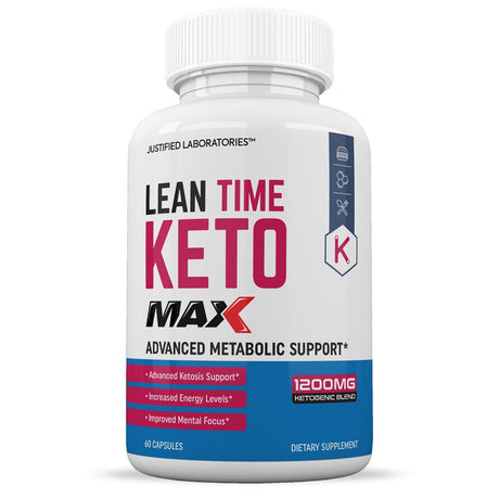 Justified Laboratories Lean Time Keto Max 1200MG Pills Includes Apple Cider Vinegar Gobhb 60 Capsules