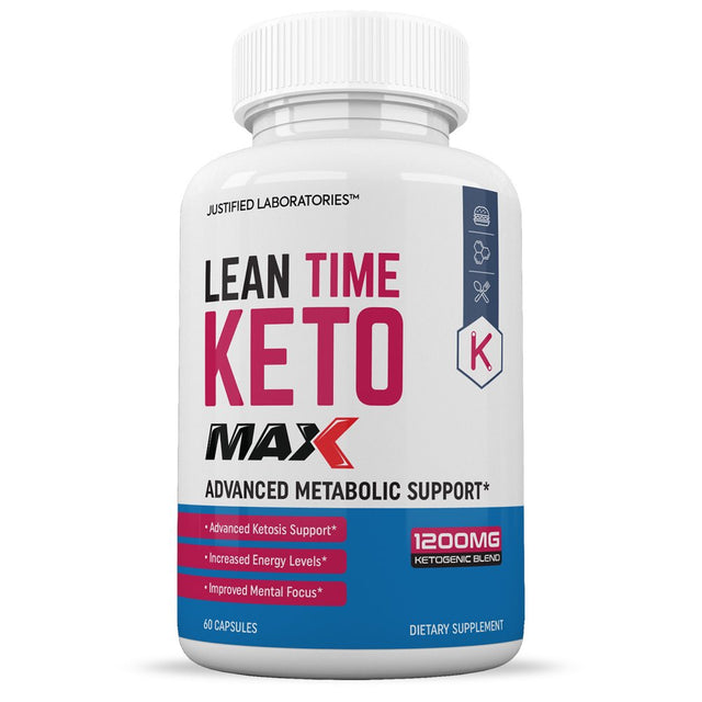 Justified Laboratories Lean Time Keto Max 1200MG Pills Includes Apple Cider Vinegar Gobhb 60 Capsules