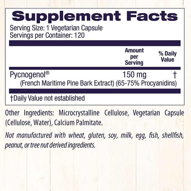 Healthy Origins - Pycnogenol Nature'S Super Antioxidant 150 Mg. - 120 Vegetarian Capsules
