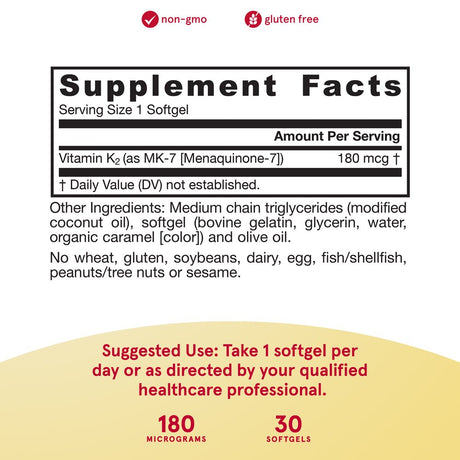 Jarrow Formulas, Inc. Mk-7 180 Mcg 30 Sgels